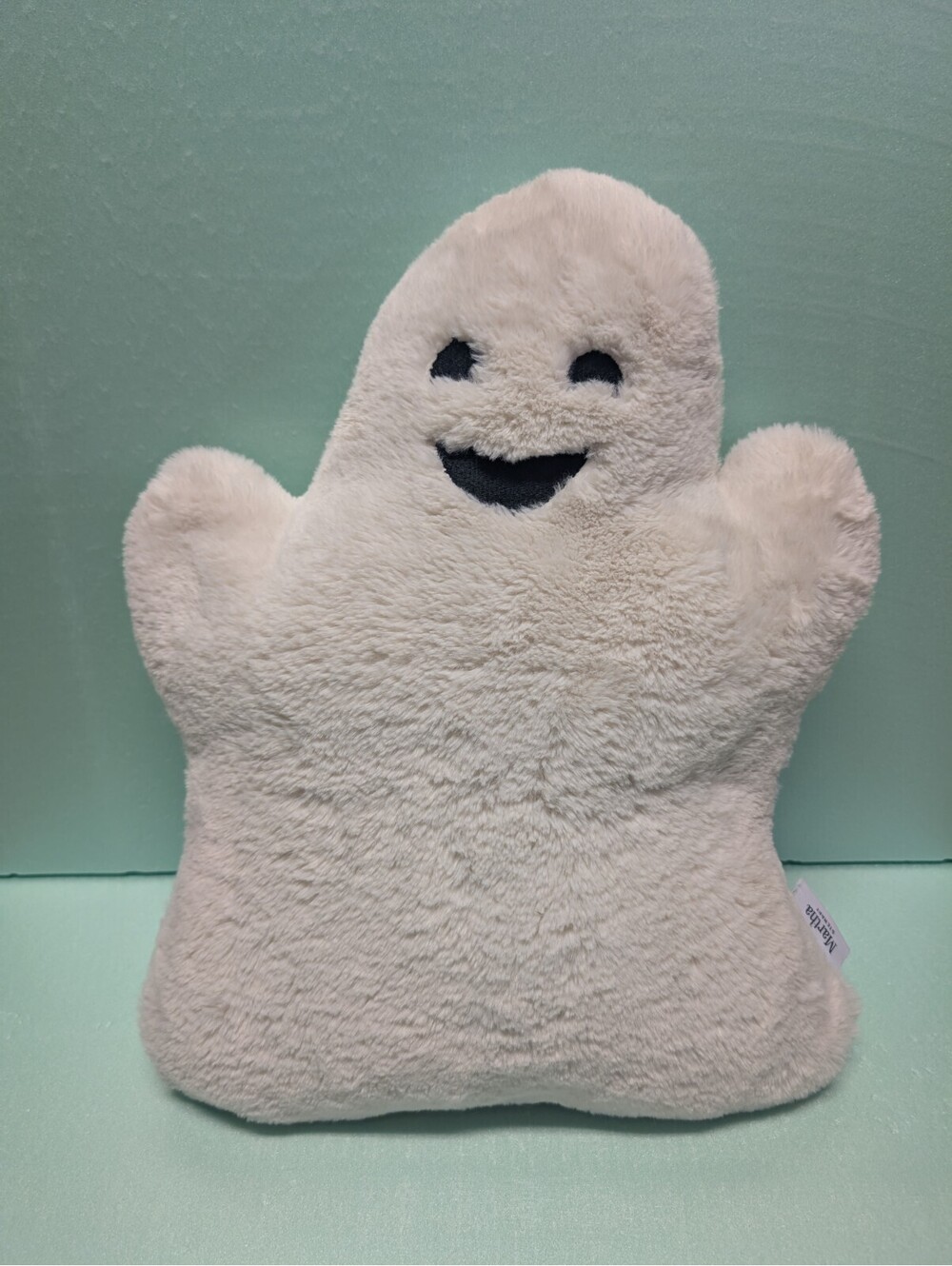 Martha Stewart Ghost Pillow Decorative Halloween Decor 16" White Plush